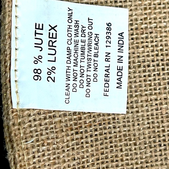 Table Runner Burlap with a gold threads. Jute. 70” long. - Picture 4 of 4